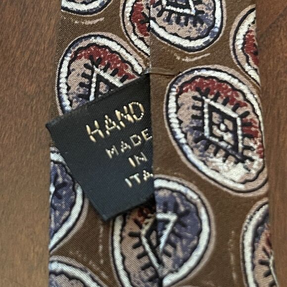 Vintage Fendi Roma Brown Hand Made 100% Silk Men’s Neck Tie Made In Italy - Picture 6 of 10